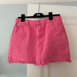 Pink Denim Skirt